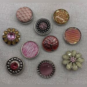 SALE - PINK BUNDLE - SET of 10 - Snap Button Charms - 18mm/20mm